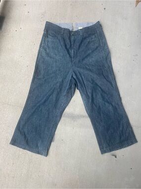 Comme des Garcons Men's Relaxed Wide-Leg Jeans in Dark Blue
